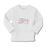 Baby Clothes I Will Praise The Lord with My Whole Heart Religious Cross Cotton - Cute Rascals