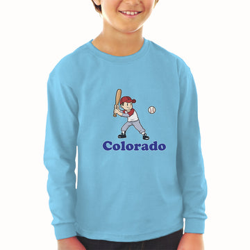 Baby Clothes Colorado Boy Playing Baseball Sport Bat and Ball Boy & Girl Clothes