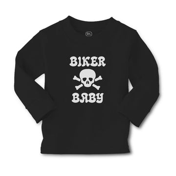 Baby Clothes Biker Baby Crossbone Skull in Silhouette Boy & Girl Clothes Cotton
