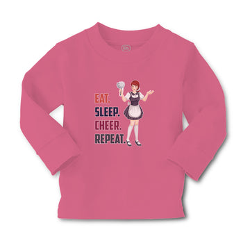 Baby Clothes Eat. Sleep. Cheer. Repeat. A Girl Cheering for Their Team Victory