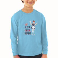 Baby Clothes Eat. Sleep. Cheer. Repeat. A Girl Cheering for Their Team Victory - Cute Rascals
