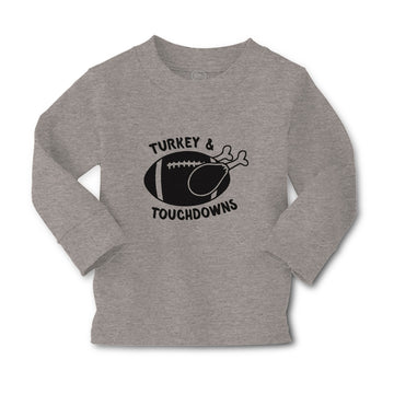 Baby Clothes Turkey & Touchdowns Sport Rugby Ball with Chicken Silhouette Cotton