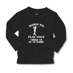 Baby Clothes Born to Play Golf Forced to Go to School Hiting Stick Silhouette - Cute Rascals