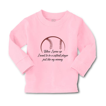 Baby Clothes When Grow up Want to Be Softball Player Boy & Girl Clothes Cotton