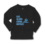 Baby Clothes Eat. Sleep. Swin. Repeat. Sports Swimmer Swimming Water Cotton - Cute Rascals