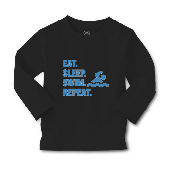 Baby Clothes Eat. Sleep. Swin. Repeat. Sports Swimmer Swimming Water Cotton - Cute Rascals