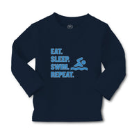 Baby Clothes Eat. Sleep. Swin. Repeat. Sports Swimmer Swimming Water Cotton - Cute Rascals