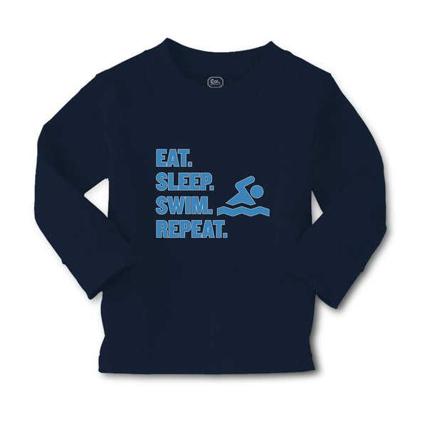 Baby Clothes Eat. Sleep. Swin. Repeat. Sports Swimmer Swimming Water Cotton - Cute Rascals