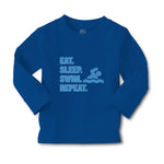 Baby Clothes Eat. Sleep. Swin. Repeat. Sports Swimmer Swimming Water Cotton - Cute Rascals