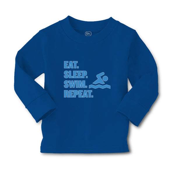 Baby Clothes Eat. Sleep. Swin. Repeat. Sports Swimmer Swimming Water Cotton - Cute Rascals