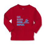 Baby Clothes Eat. Sleep. Swin. Repeat. Sports Swimmer Swimming Water Cotton - Cute Rascals