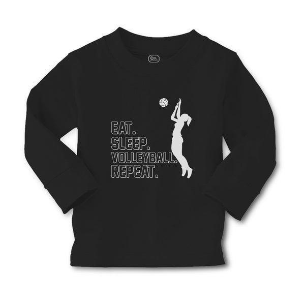 Baby Clothes Eat. Sleep. Volleyball. Repeat. Girl Playing with Basketball Sports - Cute Rascals
