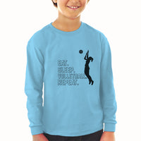 Baby Clothes Eat. Sleep. Volleyball. Repeat. Girl Playing with Basketball Sports - Cute Rascals