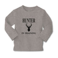 Baby Clothes Hunter in Training with Silhouette Deer Head and Horns Cotton