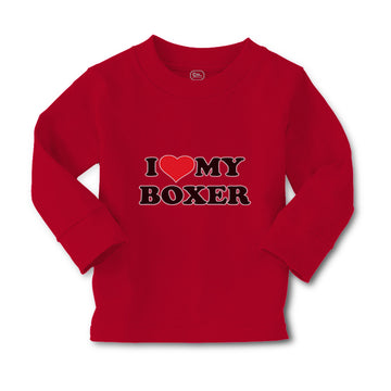 Baby Clothes I Love My Boxer Dog Lover Pet Boy & Girl Clothes Cotton