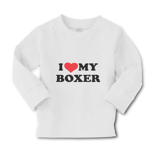 Baby Clothes I Love My Boxer Dog Lover Pet Boy & Girl Clothes Cotton - Cute Rascals