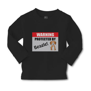 Baby Clothes Warning Protected by Beagle Dog Lover Pet Boy & Girl Clothes Cotton