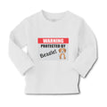 Baby Clothes Warning Protected by Beagle Dog Lover Pet Boy & Girl Clothes Cotton