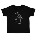 Toddler Clothes Stork Bird with Beak Crane Brings New Born Toddler Shirt Cotton