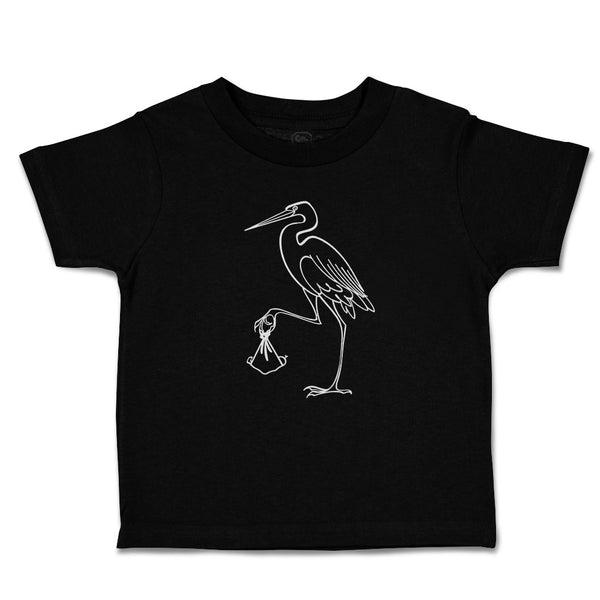Toddler Clothes Stork Bird with Beak Crane Brings New Born Toddler Shirt Cotton