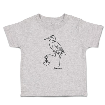 Toddler Clothes Stork Bird with Beak Crane Brings New Born Toddler Shirt Cotton