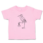Toddler Clothes Stork Bird with Beak Crane Brings New Born Toddler Shirt Cotton