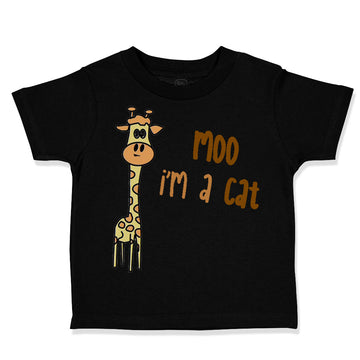 Toddler Clothes Yellow Giraffe Saying Moo I'M A Cat Toddler Shirt Cotton