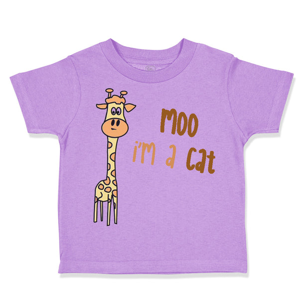 Toddler Clothes Yellow Giraffe Saying Moo I'M A Cat Toddler Shirt Cotton
