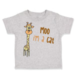 Toddler Clothes Yellow Giraffe Saying Moo I'M A Cat Toddler Shirt Cotton