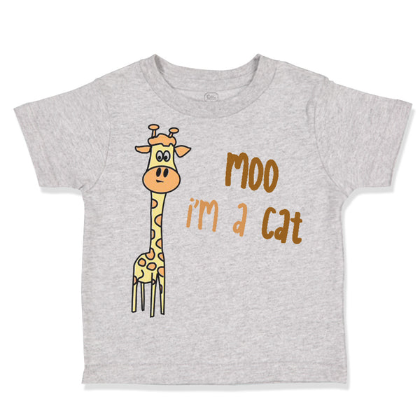 Toddler Clothes Yellow Giraffe Saying Moo I'M A Cat Toddler Shirt Cotton