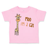 Toddler Clothes Yellow Giraffe Saying Moo I'M A Cat Toddler Shirt Cotton