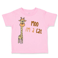 Toddler Clothes Yellow Giraffe Saying Moo I'M A Cat Toddler Shirt Cotton