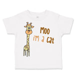 Toddler Clothes Yellow Giraffe Saying Moo I'M A Cat Toddler Shirt Cotton