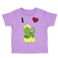 Toddler Clothes Dinosaur Yellow Egg Shell Letter Heart Dinos Toddler Shirt