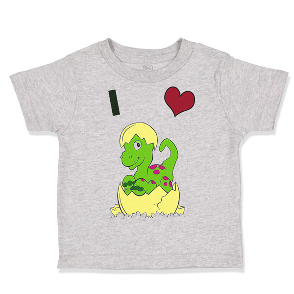 Toddler Clothes Dinosaur Yellow Egg Shell Letter Heart Dinos Toddler Shirt