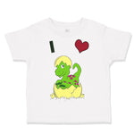 Toddler Clothes Dinosaur Yellow Egg Shell Letter Heart Dinos Toddler Shirt