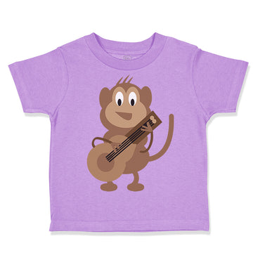 Toddler Clothes Monkey Playing Guitar Safari Toddler Shirt Baby Clothes Cotton