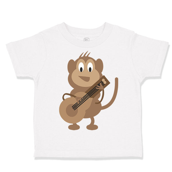 Toddler Clothes Monkey Playing Guitar Safari Toddler Shirt Baby Clothes Cotton