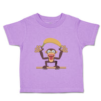 Toddler Clothes Monkey with Large Banana Safari Toddler Shirt Cotton