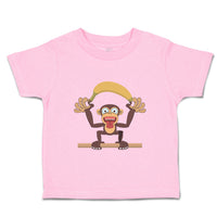 Toddler Clothes Monkey with Large Banana Safari Toddler Shirt Cotton