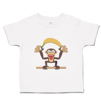 Toddler Clothes Monkey with Large Banana Safari Toddler Shirt Cotton