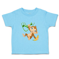 Toddler Clothes Monkey with Banana on Tree Animals Toddler Shirt Cotton