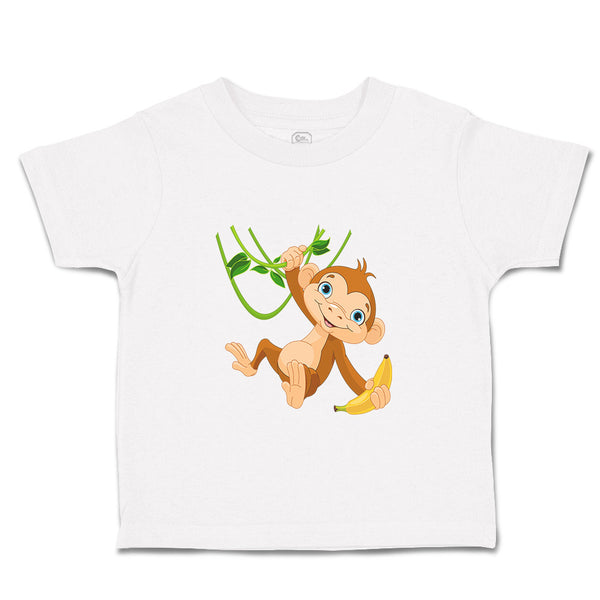 Toddler Clothes Monkey with Banana on Tree Animals Toddler Shirt Cotton