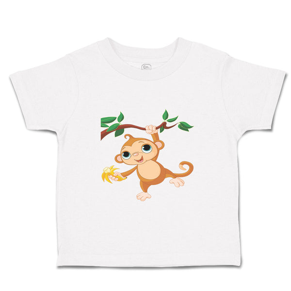 Toddler Clothes Baby Monkey with Banana on Tree Toddler Shirt Cotton