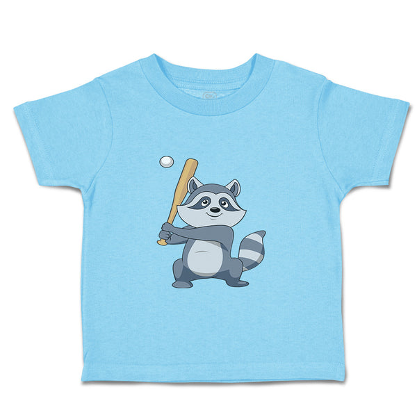 Toddler Clothes Raccoon Baseball Player Funny Humor Toddler Shirt Cotton