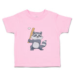 Toddler Clothes Raccoon Baseball Player Funny Humor Toddler Shirt Cotton