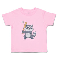 Toddler Clothes Raccoon Baseball Player Funny Humor Toddler Shirt Cotton