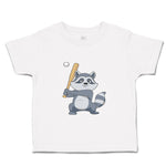 Toddler Clothes Raccoon Baseball Player Funny Humor Toddler Shirt Cotton