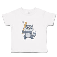 Toddler Clothes Raccoon Baseball Player Funny Humor Toddler Shirt Cotton
