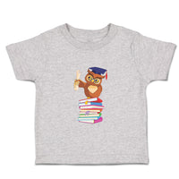 Toddler Clothes Owl Professor on Bunch of Books Animals Funny Toddler Shirt